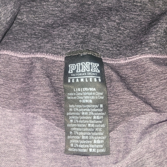 Pink Victoria's Secret Grey and Pink Seamless Workout Leggings L - Picture 2 of 4